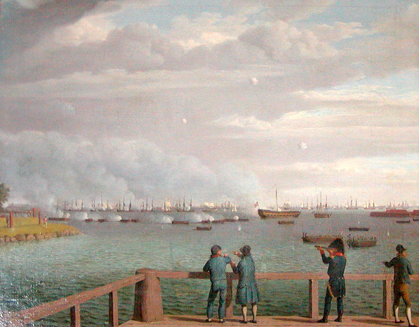 Den engelske flåde ud for København august 1807. Wikimedia.